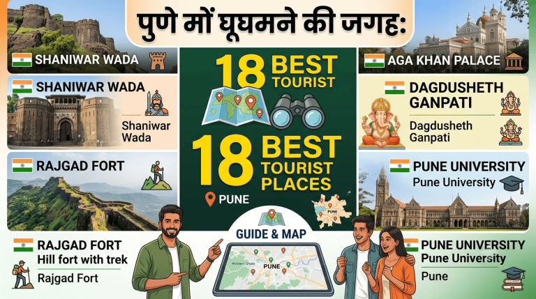 Pune Me Ghumne Ki Jagah: 18 Best Tourist Places (Nearest Landmark, Ticket Price Aur Timings Ke Saath) — 2026 Guide